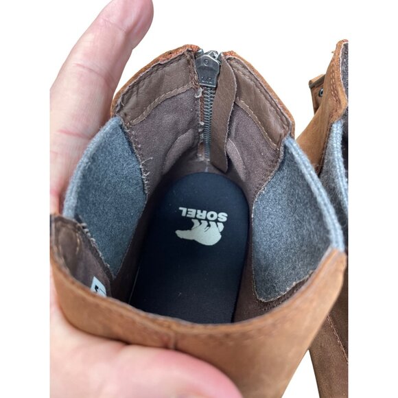 Sorel Womans brown leather ankle waterproof boots Sz 9.5 SKU 9615 - Picture 9 of 16